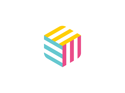 E-Cube box branding company cube design flat graphic icon identity logo mark simple