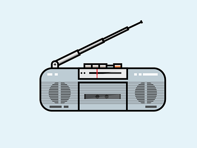 cassette player 90s cassette design flat graphic illustration music player retro tape vector web