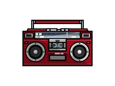 Cassette Player 90s cassette design flat graphic illustration music player retro tape vector web