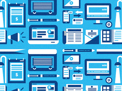 Ads icons ads blue design flat icon illustration market mobile news pc pen web