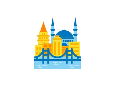 Istanbul application bosphorus building city design graphic guide illustration ios istanbul mobile travel