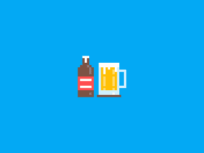 Beer beer bit bottle design drink graphic icon illustration mobile pixel square web