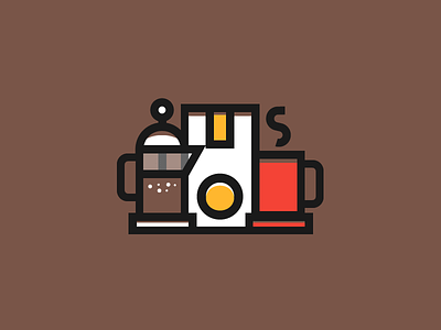 Coffee brown coffee cup design food frenchpress graphic icon illustration package simple vector
