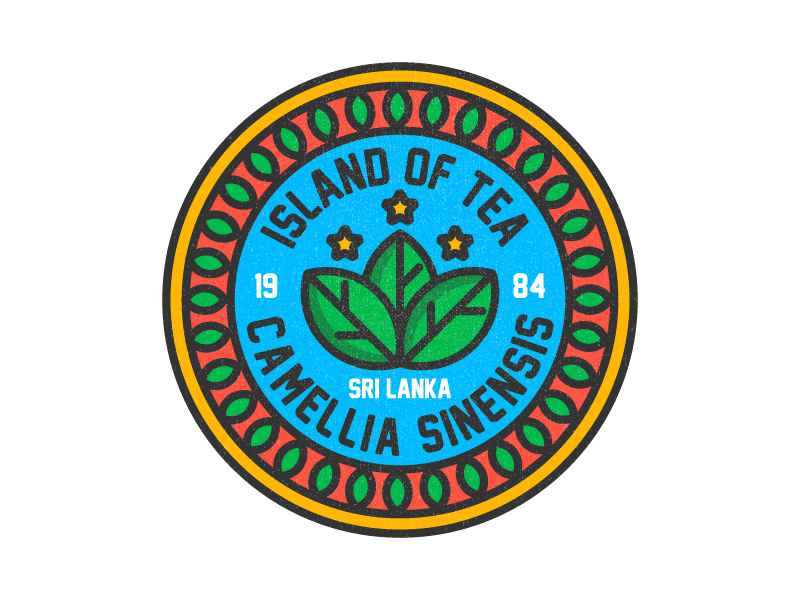 Island of Tea badge branding ceylon design emblem graphic icon identity logo mark srilanka tea