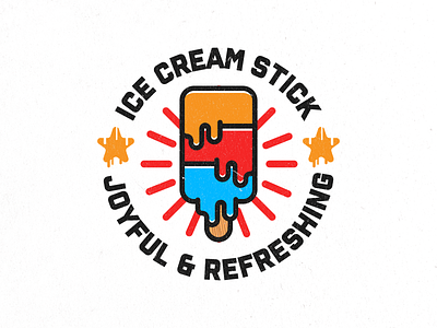 Ice Cream badge design emblem food graphic ice cream icon illustration mark summer type vector