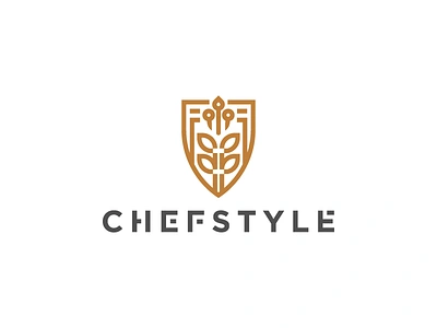 Chefstyle badge branding chef design exclusive food graphic identity leaf logo luxury mark