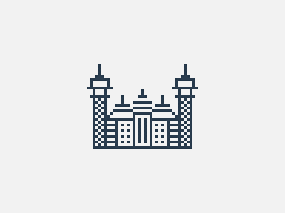 turreted city builds city design graphic grid icon mobile perfect pixel simple tower web