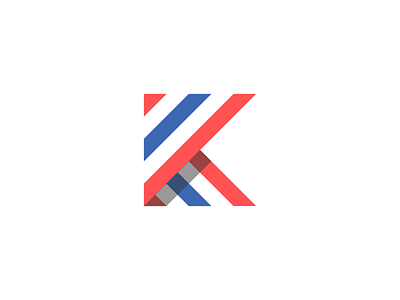 personal monogram blue branding design graphic icon identity k logo mark monogram personal red