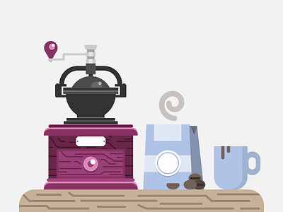 Do you have Coffee Grinder ? agency coffee design flat graphic grinder icon illustration istanbul mjölk office web