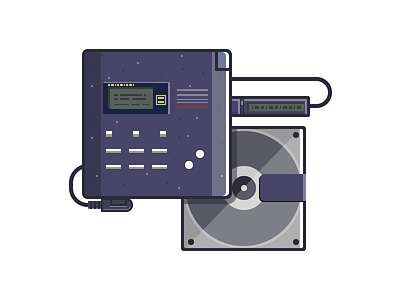 MD Walkman 90s design device disc graphic icon illustration music player purple retro walkman