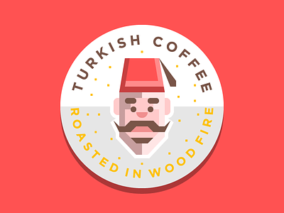 Turkish Coffee badge coffee design face graphic icon istanbul logo mark ottoman red turkish