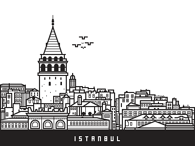 Mjölk - Istanbul buildsa design city flat galata graphic illustration istanbul landscape poster simple tower