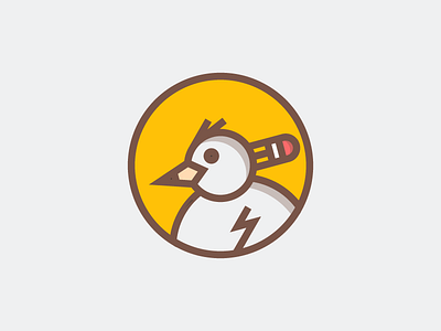 Designer Bird animal bird character creative design designer graphic icon logo mark pencil yellow