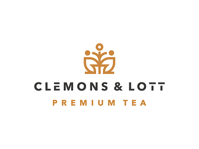 Clemons & Lott brand design gold graphic identity leaf logo luxury mark tea type