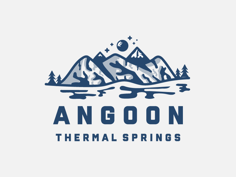Angoon nature design graphic badge branding mark logo illustration mountain thermal spring