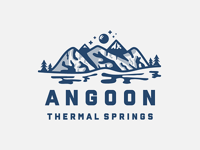 Angoon badge branding design graphic illustration logo mark mountain nature spring thermal