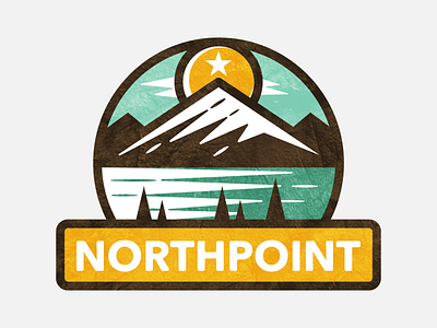 Northpoint badge design graphic ice logo mark mountain north sea star sun winter