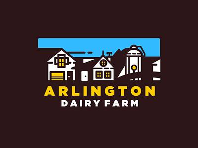 Arlington badge branding design farm graphic house identity illustration logo milk negative space sky