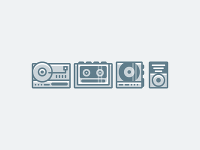 player icons cd design graphic icon illustration mp3 music player record retro walkman