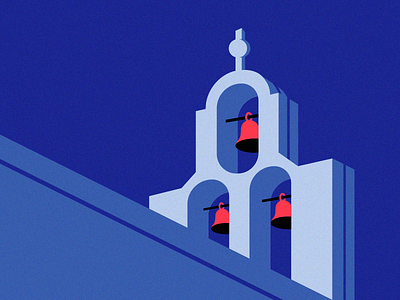 bells bells blue builds city design graphic illustration island santorini