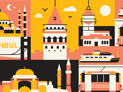 Icons of Istanbul buy cities design graphic icon illustration istanbul minimal poster print selling