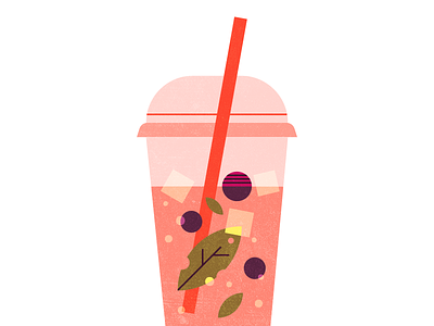 Hibiscus & Berries berries beverage cold herbal hot ice illustration summer tea