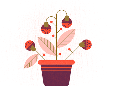 Plant berry colors flower geometric illustration leaf minimal nature plant pot texture vibrant