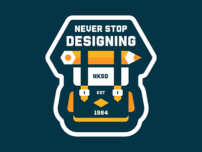 never stop designing badge bag design designer exploring fun illustration illustrator pencil style