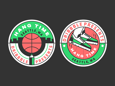 Hang Time Seattle badge basketball city design dribbble event hang time illustration seattle sticker
