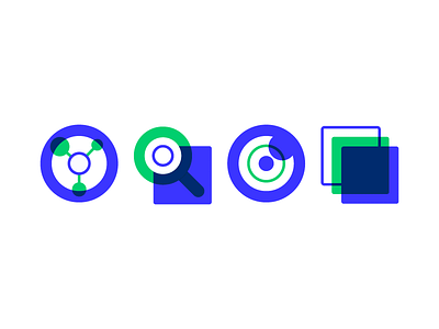 Product Icons base blue design elements green hub icon knowledge visualizer