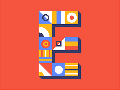 E 36daysoftype 36daysoftype e e geometric geometric art letter lettering shapes type type design typography