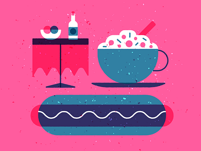 Food icons coffee food hot dog icon illustration illustrator latte sausage wine