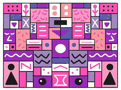 motif abstract brush circles colors geometric geometric shapes motif pink purple shapes squares