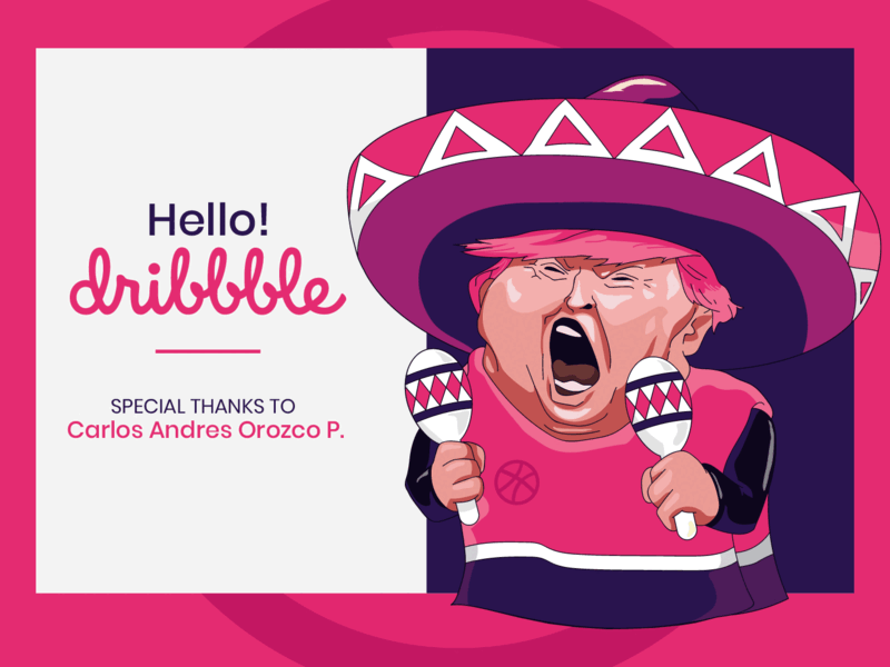 Hello Dribbble flat hello dribble hello world icon illistration typography ui vector