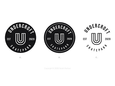 Undercroft Skatepark Logo designs branding creative design digital experiments illustration logo skateboarding skatepark typography urban vector