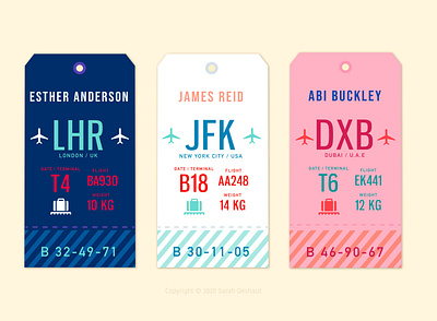 Luggage Tags creative design digital graphic design illustration luggage tags personalised tags travel