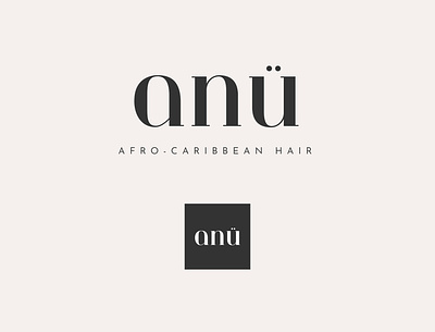 ANÜ Logo afro caribbean anu branding creative design digital graphic design hair logo