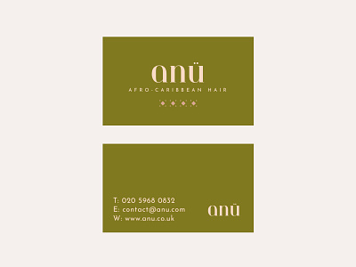 ANÜ Business Cards afro anu branding business cards caribbean creative design digital graphic design hair logo