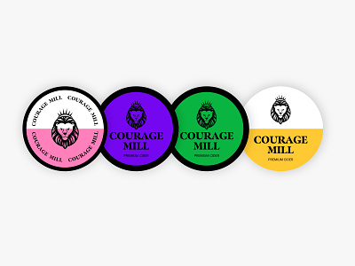 Courage Mill | Coasters branding cider coaster creative design digital graphic design illustration lion logo vector