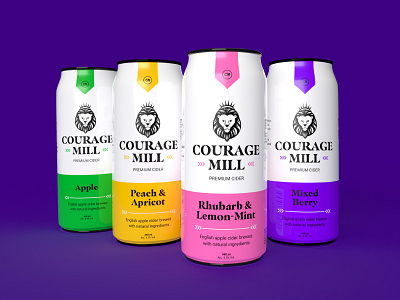 Courage Mill | Can Mockups branding can cider creative design digital graphic design illustration lion logo mockup vector
