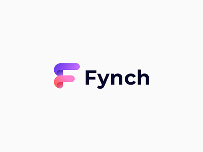 Fynch | Primary Logo branding creative design digital gradient graphic design logo marketing social media vector
