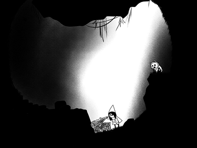 Treasure black and white cave digital art illustration illustrator light poem spooky treasure treasure chest treasure hunt treasures writing