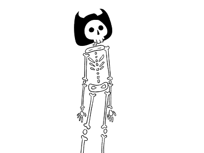 Rodeo Bones black and white bones cartoon cowboy illustration skeleton skull spooky western