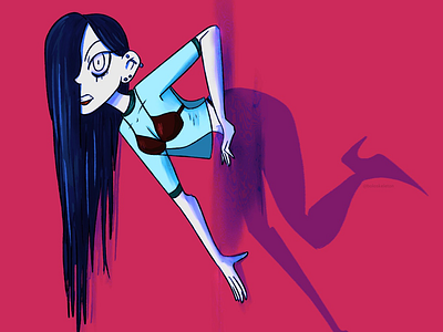 Shadow Girl art cartoon character design ghost girl illustration illustrator magic neon shadows