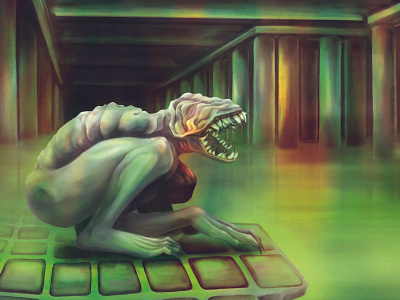 Monster colour digital painting horror illustration monster