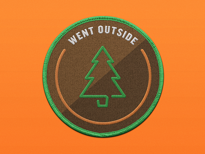 Working From Home Merit Badge - Went Outside bsds design flat graphic graphic design icon illustration merit badge monoline patch vector