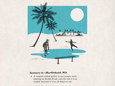 January 11—Marblehead, MA design graphic design humor illustration mid century north shore crime wave personal project