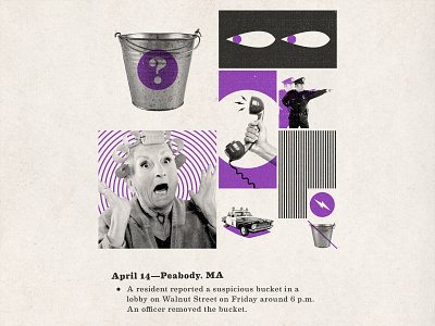 April 14—Peabody, MA design graphic design humor illustration mid century north shore crime wave personal project