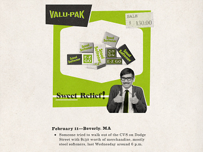 February 11—Beverly, MA design graphic design humor illustration mid century north shore crime wave personal project