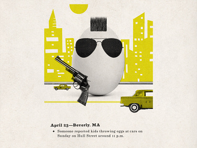 April 23—Beverly, MA design graphic design humor illustration inktober inktober2019 mid century north shore crime wave personal project